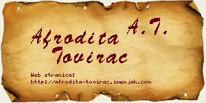 Afrodita Tovirac vizit kartica